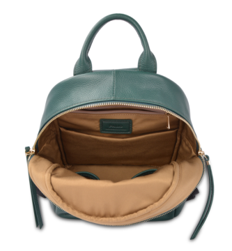Ladies leather backpack with snowflake pattern