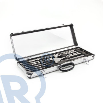 Yuerong FR -W0133 12PCS SDS Plus Bohrbitmeißel Set - Aluminiumbox für Beton und Stein
