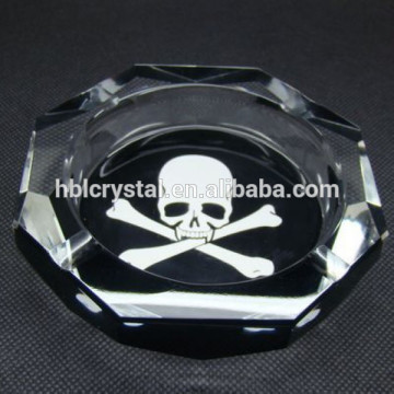 Unique custom design engraved crystal ashtray for business gifts