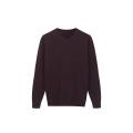 Herren Gestrickter Slim Fit Pullover mit V-Ausschnitt aus Baumwolle/Nylon