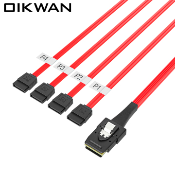 MiniSAS SFF-8087 to 4*SATA Red Cable Sas to Sata Adapter Sas Sata