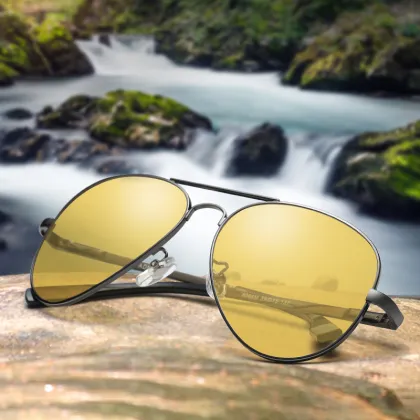 Night vision glasses yellow Photochromic men sunglasses pilot antiglare UV400 change color car driving chameleon eyewear