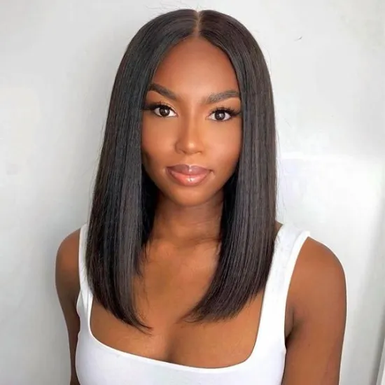 SPARK Natural black virgin Brazilian Human hair Lace Front Bob wigs hair vendor supplier