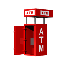 OEM Multicolor Metal Powder Coating ATM Machine Habitação