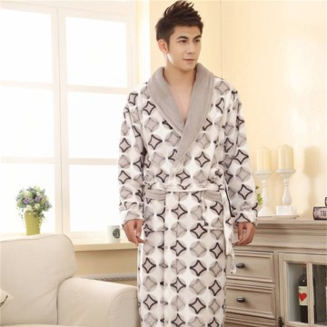 Men Casual Kimono Bathrobe Autumn Winter Flannel Long Robe Thick Warm Sleepwear Plus Nightgown