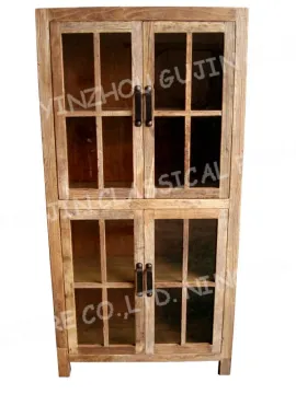 reclaimed wood elm display cabinet storage