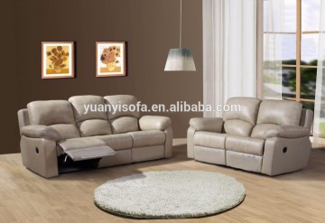 YR1023A Hot selling grey colour italy leather electric recliner sofa sets