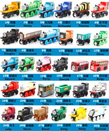 Children's puzzle wooden magnetic Thomas mini train toy