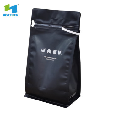 sac de café recyclable écologique kraft avec fermeture à glissière réutilisable et valve 1 kg