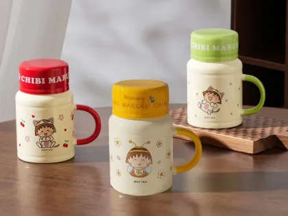 Cherri Maruko-chan Ceramic Mug - Cute and Authentic Collectible Cup for Kids and Home Use