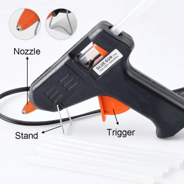Electric Hot Melt Glue Gun with Trigger - Includes 100 Free Glue Sticks for DIY Crafts and Plastic Adhesion