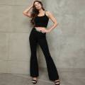 Moda feminina Slim Fit Rib Casual Pants