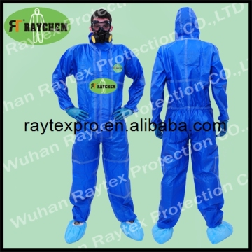 disposable protective waterproof hooded coverall with double zippers