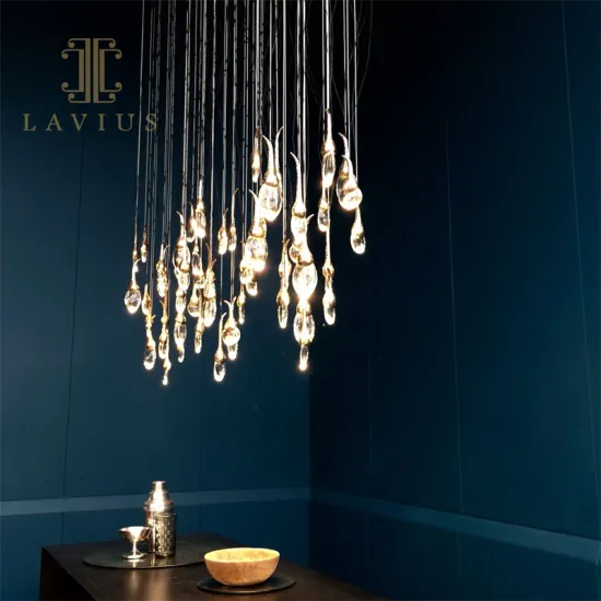 Country Style Transparent Crystal Living Rooom Chandelier