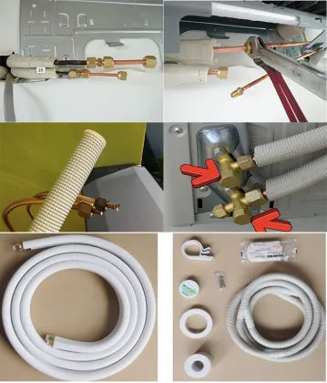 Air conditioner insulated copper pipes