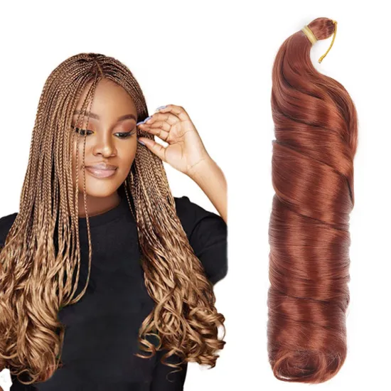 Loose Wave Crochet Hair Extension For Braids Synthetic Curly Hair Pre Stretched Braiding Hair For Black Women