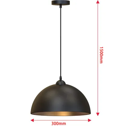 Modern Industrial Bar and Kitchen Pendant Lighting: Black Metal E27 Chandeliers