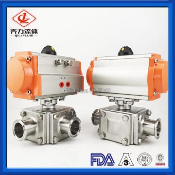 Sanitary 3 Way Pneumatic Ball Valves