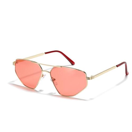 Großhandel Metallgläser Doppelbrücke Katzen-Eye Vintage Sonnenbrille Populäre große gerahmte Sonnenbrille