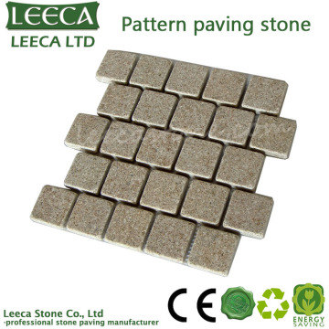 Stone di pavimentazione in granito a forma di ventola in maglie di buona qualità
