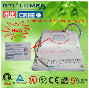 150w radar sensor  dimmable LED gas station light with ETL CE ROHS lis