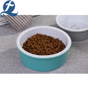 Custom Printed Footprint Design Feeder Round Pet Bowls