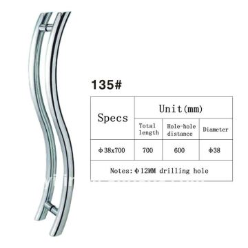 Stainless steel glass door pull handle/door knob