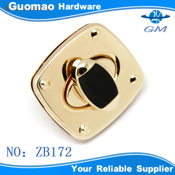 oval rectangle decorative gold luggage cases twist black lock