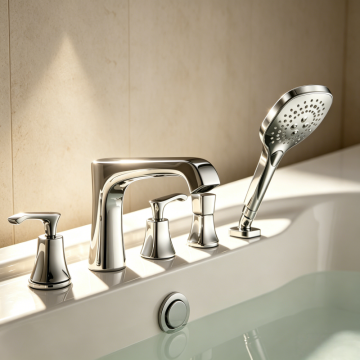 Bath Sink Mixer Taps 5-Hole Rim Mounted Bath & Shower Mixer Factory
