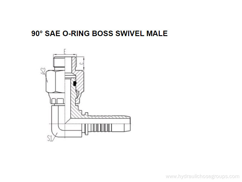 American SAE O-ring Seal Swivel Male 90°