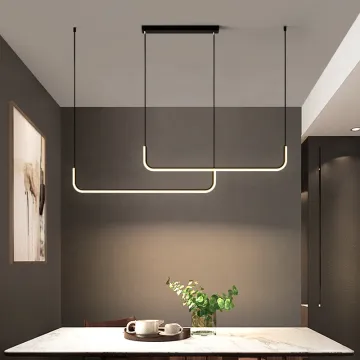 Modern Minimalist Ceiling LED Pendant Lights: Strobe-Free Dimmable 21W, 42W, 90cm, 120cm, 150cm