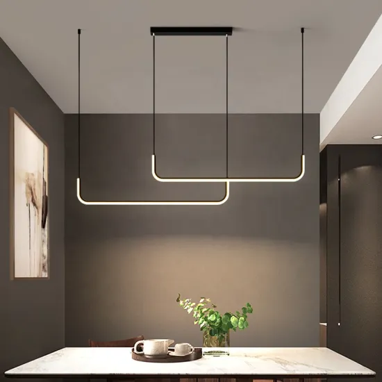 Modern Minimalist Ceiling LED Pendant Lights: Strobe-Free Dimmable 21W, 42W, 90cm, 120cm, 150cm