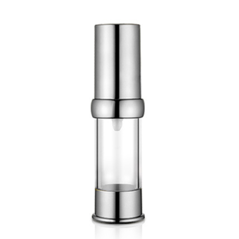 15 ml 30 ml Meilleur prix Vente chaude comme plastique Crème pour les yeux en plastique Gol Silver Cosmetic Airless Lotion Pump Bottle