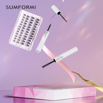 Kit Sumformi Makeup Strumenti e ciglia: sigillante per arricciatura CD della ventola, ciglia e colla a cluster opaco di legame