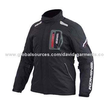 Motorcycle jackets made of 320T Taslon with PU milky coating, customized sizes are welcome