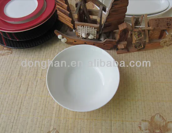 ceramic soup bowl with Embossed stripe