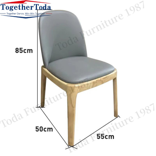 Solid Wood Cafe And Restaurant Leather Backrest Chairs