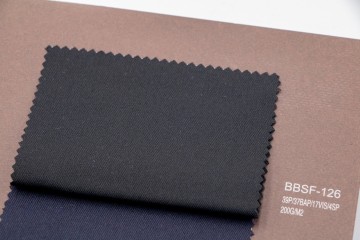Black Twill Solution-Dyed TR Fabric