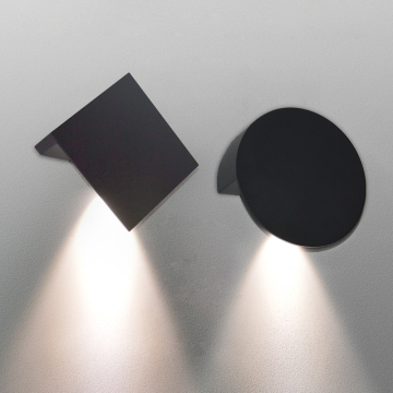 6W Cob Black White Aluminum Round Square Modern Sconce for Living Room Bedroom Wall Decor LED Light