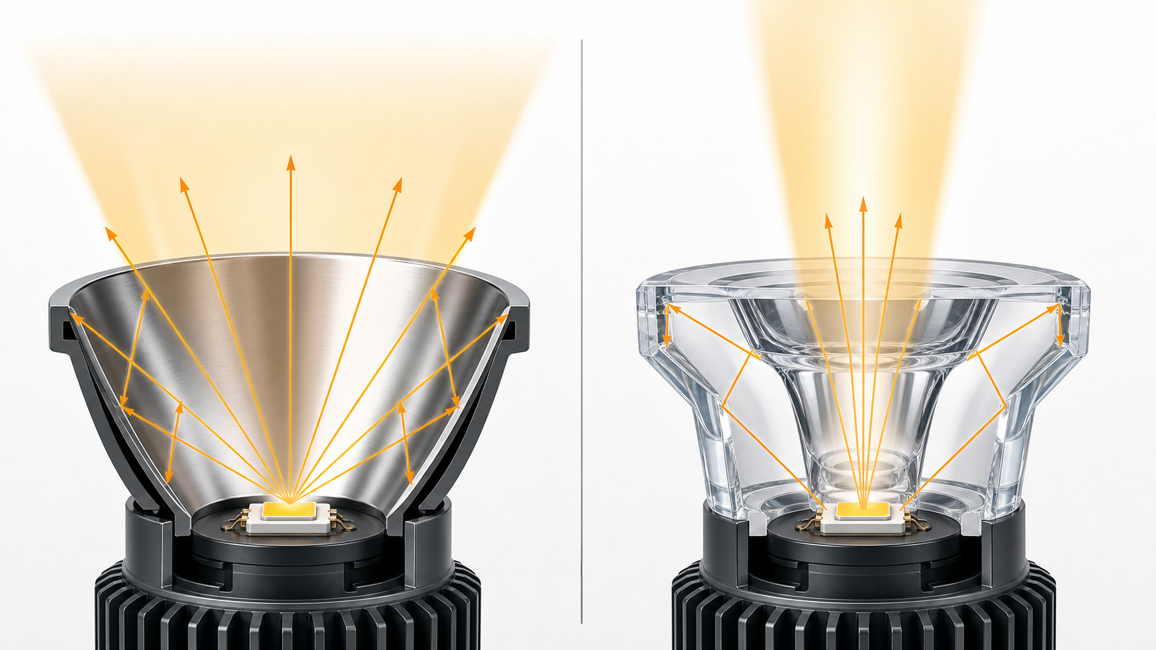 Lens vs Reflector