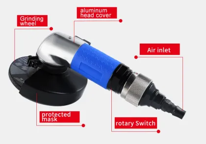 AG-491 Blue Pneumatic 4" 13,500 RPM Air Angle Grinder