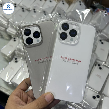 PC Frosted Transparent Phone Case For iPhone 12 - 16 Pro Max