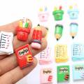 Various Stationery Pencil Exercise Book Shaped Resin Cabochon For DIY Craft Decor Beads Or Kids Toy Handmade Ornaments Charms