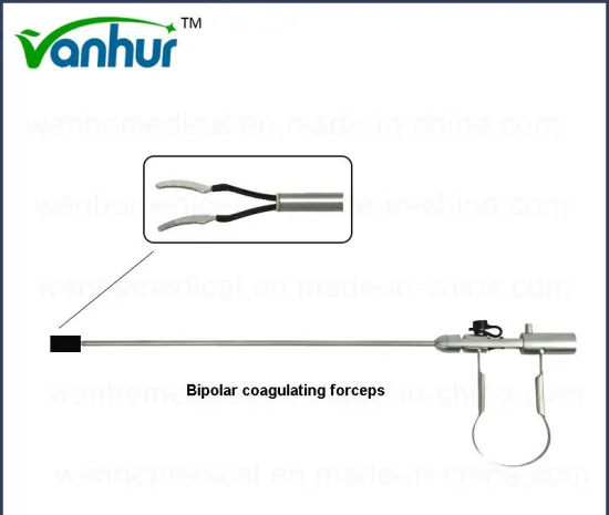 Spring handle Bipolar Forceps Plate-Shaped Curved