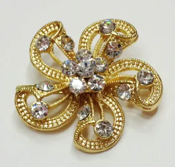 Flower Design Gold Metal Shoe Clips