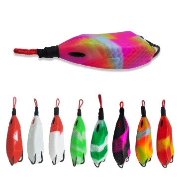 OEM de haute qualité 80mm 15g Silicone Frog Lure Wobbler avec des crochets doubles