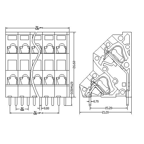 AT112-5.08／5.0XXX-AB PCB Spring Terminal Block Pitch5.08／5.0 