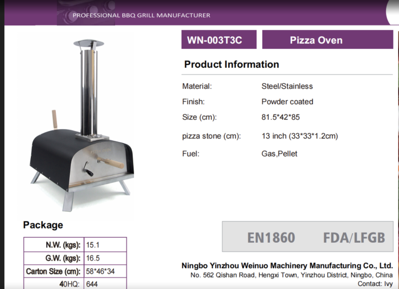 Portable Dual-Fuel Stainless Steel Pizza Oven