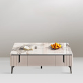 Marble-Topped Coffee Table with Storage