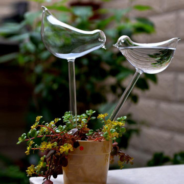 Garden Plants Flowers Water Feeder Automatic Self Watering Devices Clear Glass Water Feeder Bird Shape Watering Devices